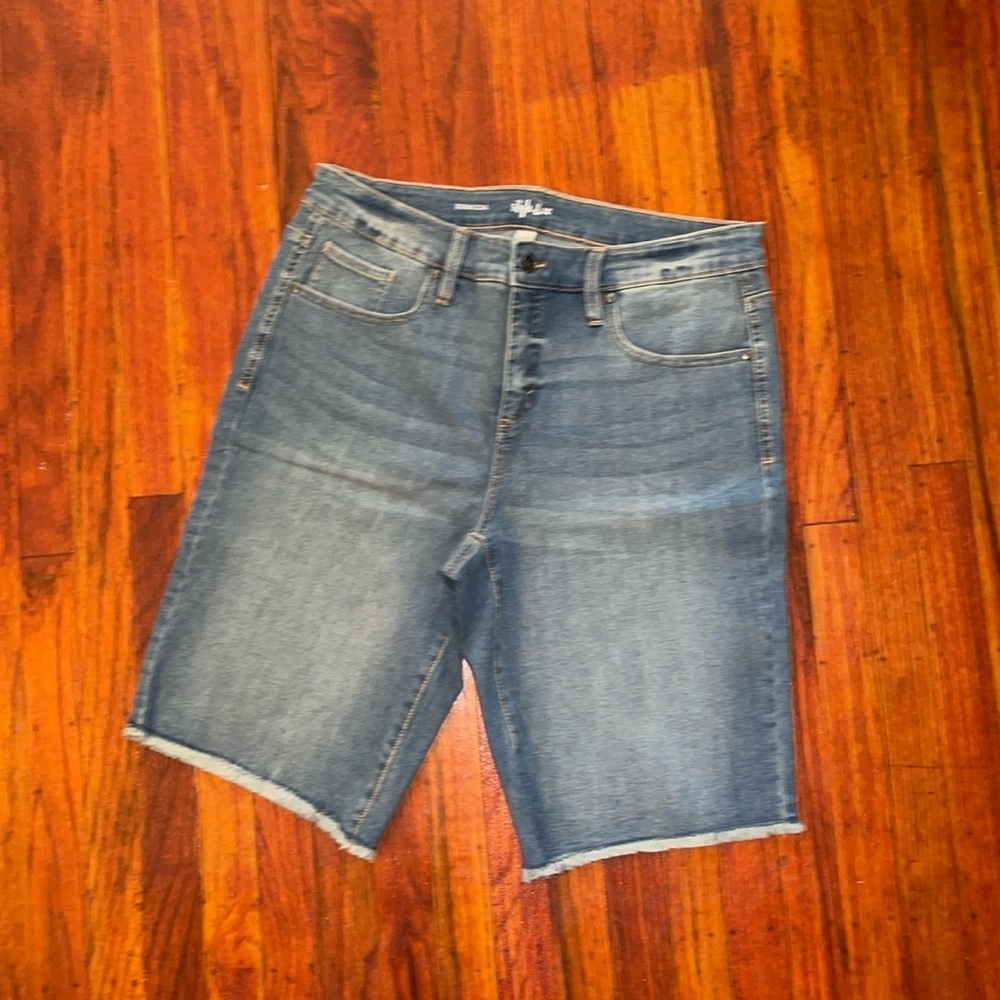 Style & Co. Bermuda fringe Jean shorts